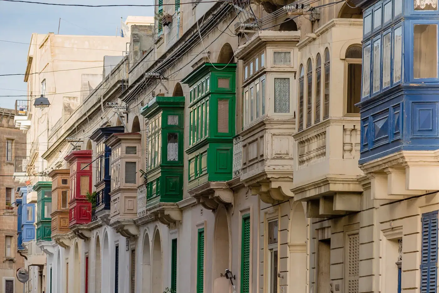 Colourful balconies in Sliema