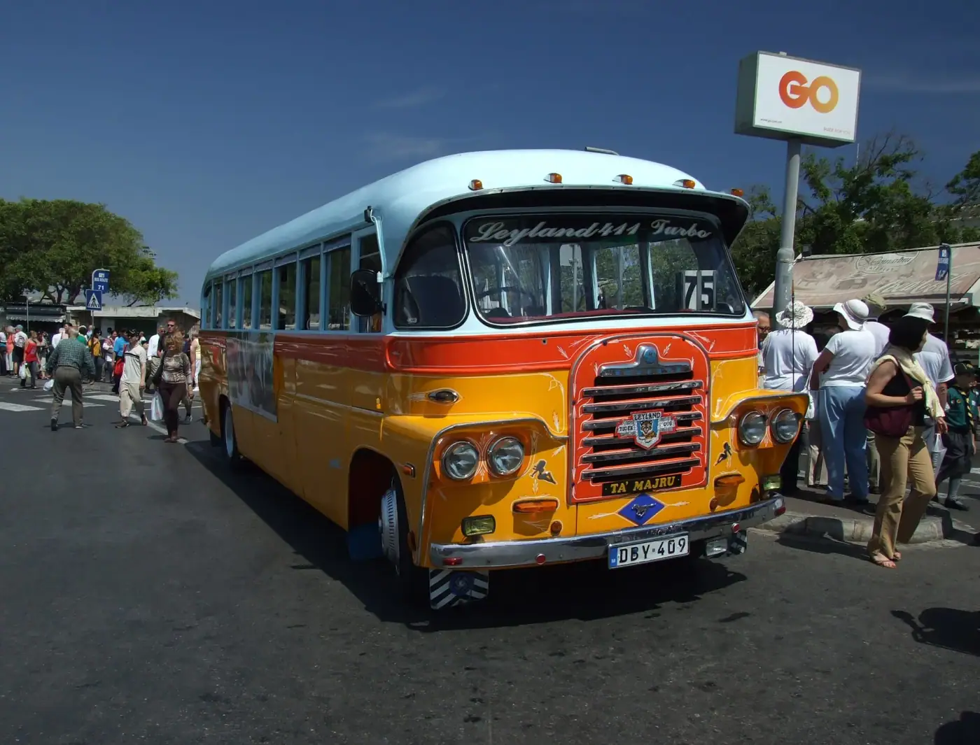 A vintage Malta bus at City Gate