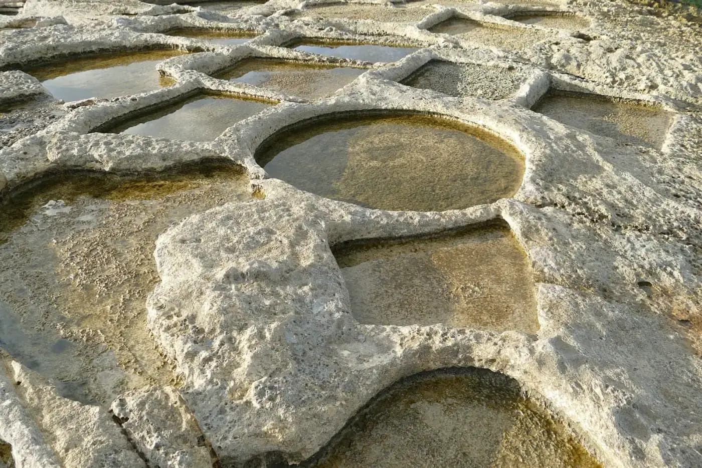 Salt pans at Żonqor Point, Marsaskala