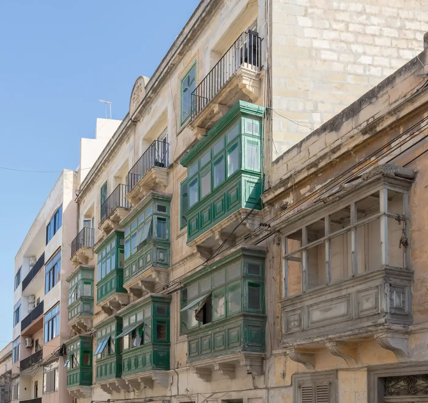 Balconies on Triq Manwel Dimech, Sliema