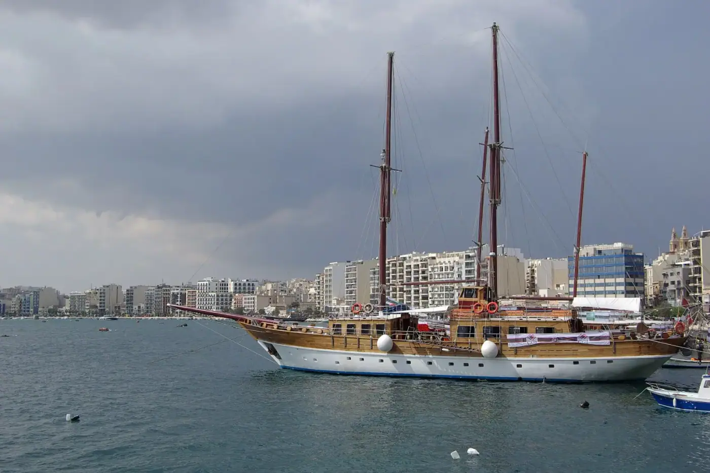 Sliema waterfront seen across Marsamxett Harbour